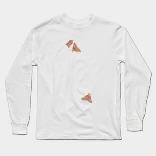 Rosy Maple Moth Gathering  (Actual size-ish) Long Sleeve T-Shirt